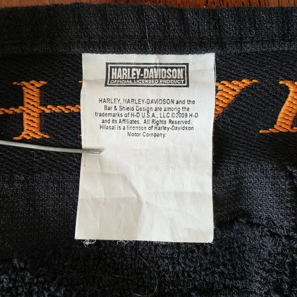 Harley-Davidson Bath Towel 24x48 Tribal Design Beach Black And Orange